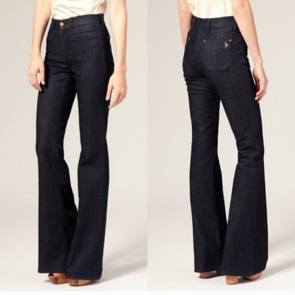Anthropologie MiH The Marrakesh Mid-Rise Kick Flare Jean Size 26 EUC Boho Chic - Picture 1 of 11